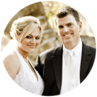 image of a just married wedding couple, captured by a wedding videographer